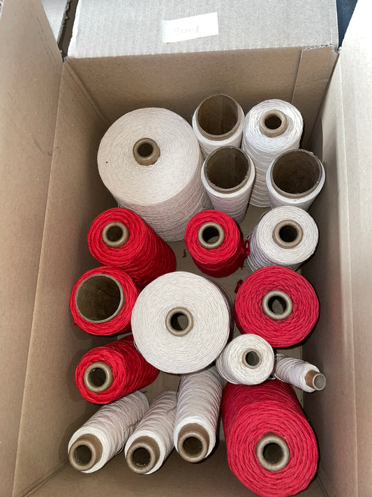 Box 1 - Natural Cotton & Red Crochet Cotton
