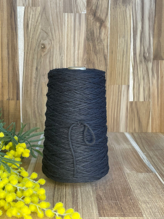 2mm Twisted Cotton Black