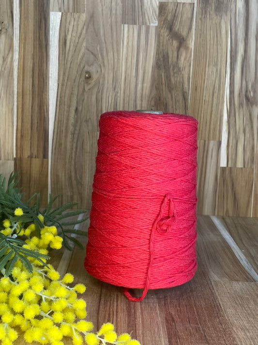 2mm Twisted Cotton Red
