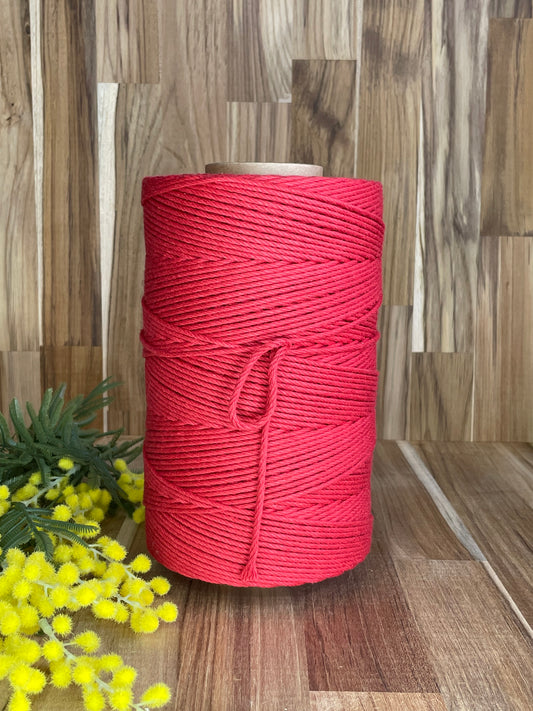 3mm Twisted Rope Red