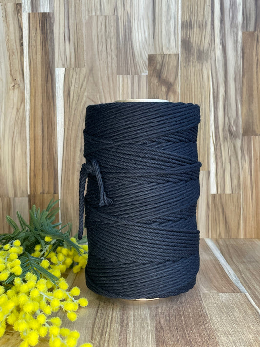 4mm Twisted Rope Black