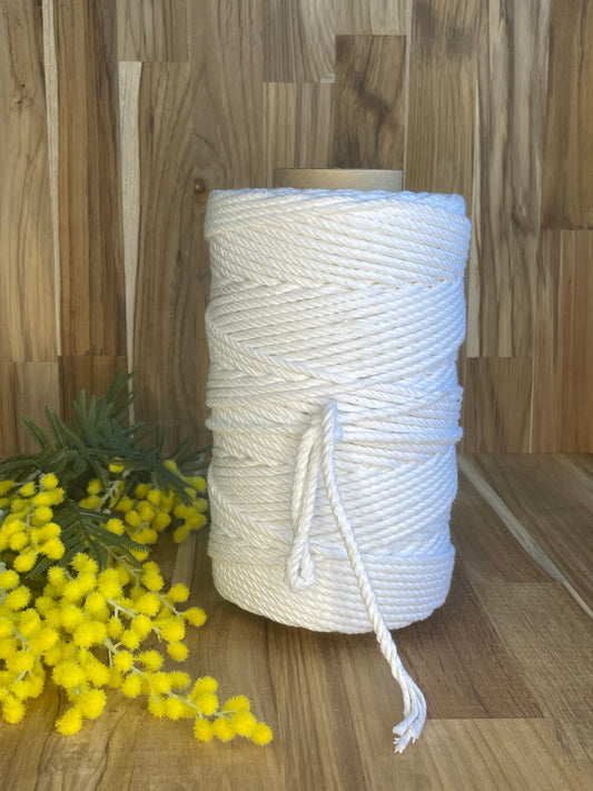 5mm Twisted Rope White
